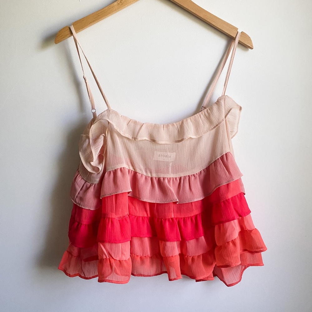 Ruffle Ombré Crop Top - Picture 1 of 3